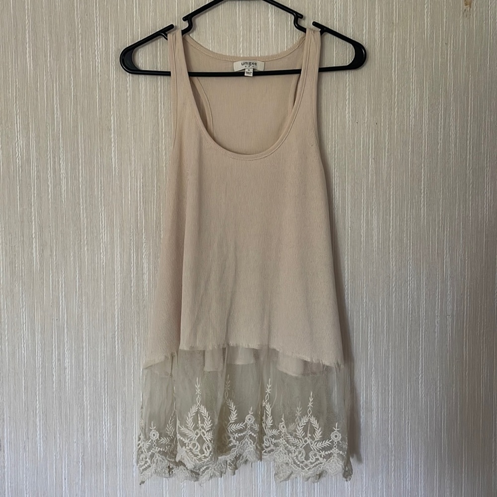 Womens cream tank top